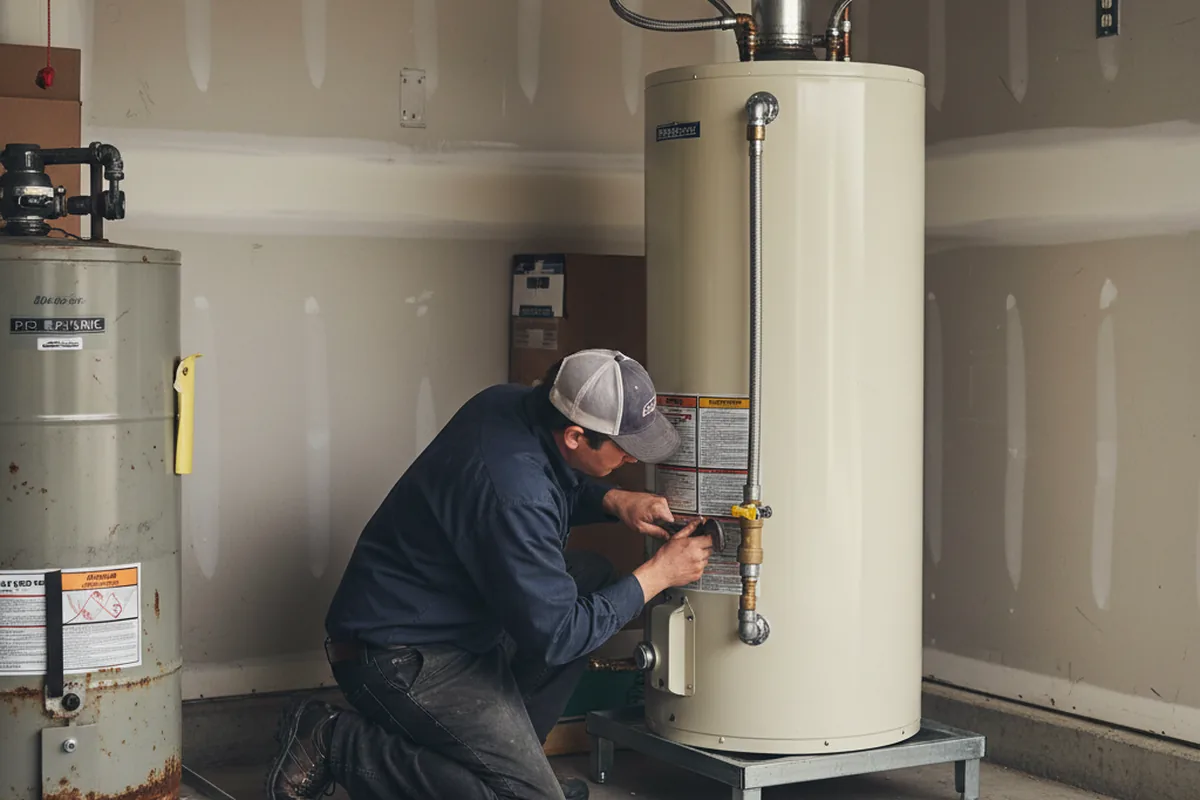 Water heater and shutoff valve replacement in Dublin